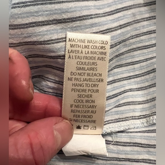 🛍️MAX STUDIO Blue and white stripe casual top size XS - Picture 11 of 13